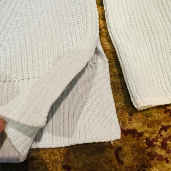 GAP Good Womens Ribbed Textured Baby Blue Mock Turtleneck Cotton Sweater Medium - Picture 10 of 10